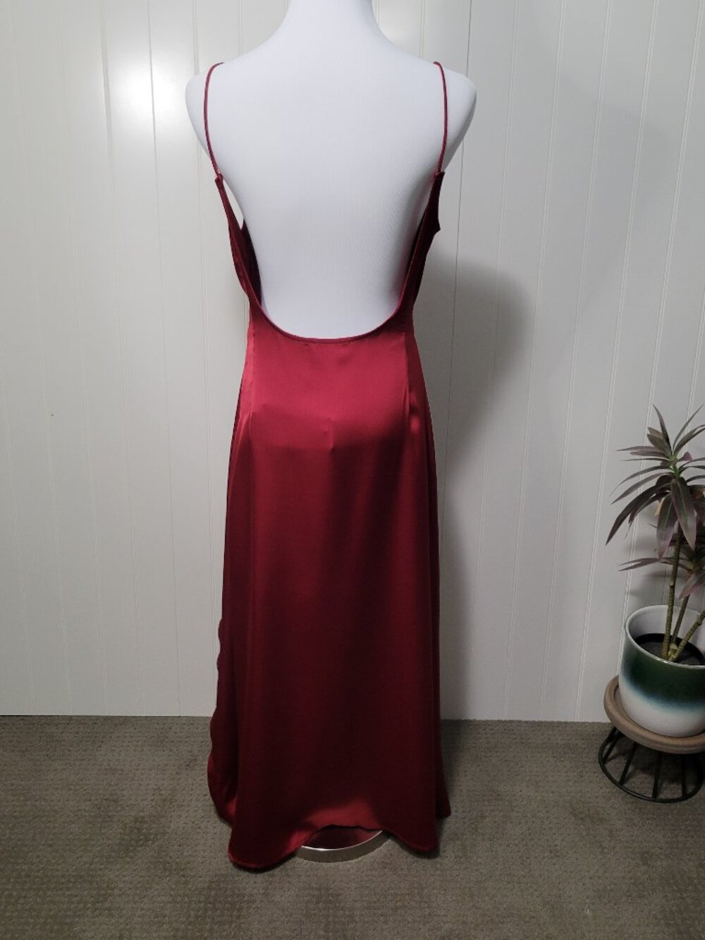 Amylynn Crimson Satin Tie Waist Dark Romantic Vamp Goth Indie Sleaze Midi Dress - Picture 4 of 16
